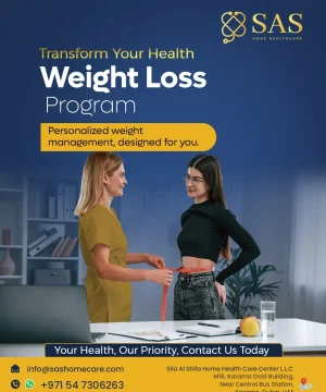 Weight loss consultation with healthcare professional at Sila Alshifa Home Healthcare.